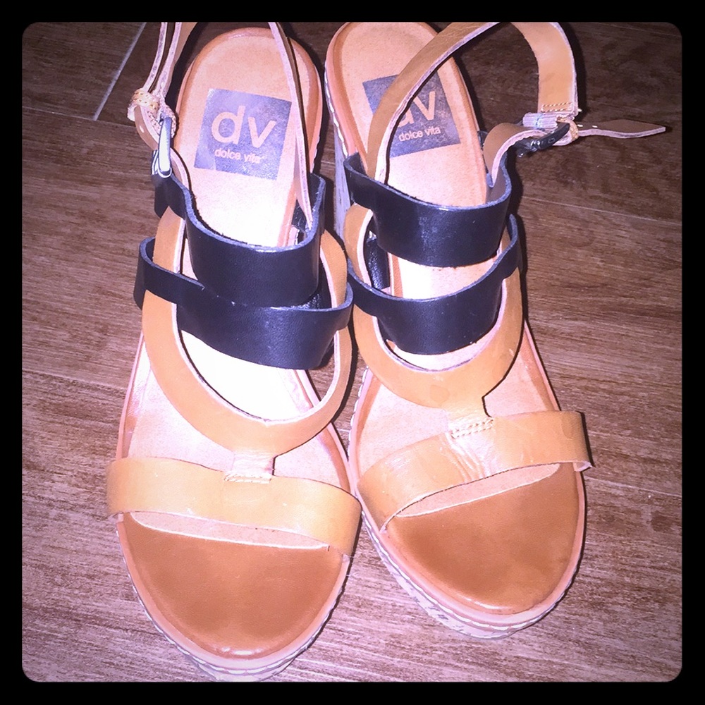 Barely worn Dolce Vita multi colored wedges!